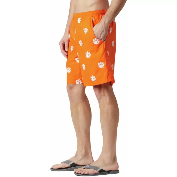 Columbia Mens CLG Backcast Ii Printed ShortClemson Tigers Cle  Spark Orange