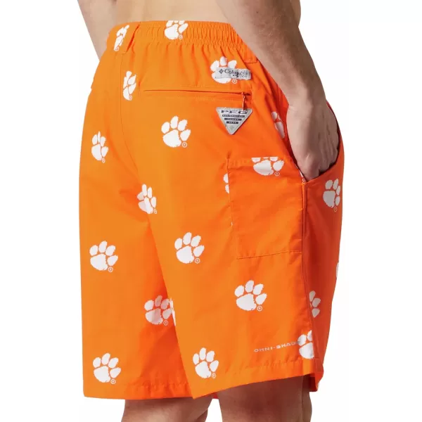 Columbia Mens CLG Backcast Ii Printed ShortClemson Tigers Cle  Spark Orange