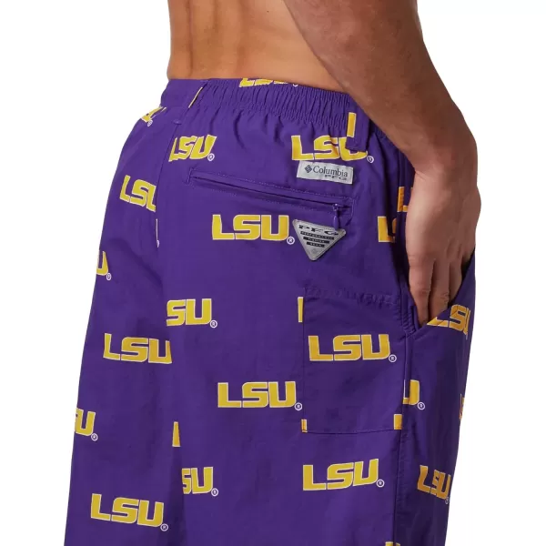 Columbia Mens CLG Backcast Ii Printed ShortLSU Tigers Lsu  Vivid Purple