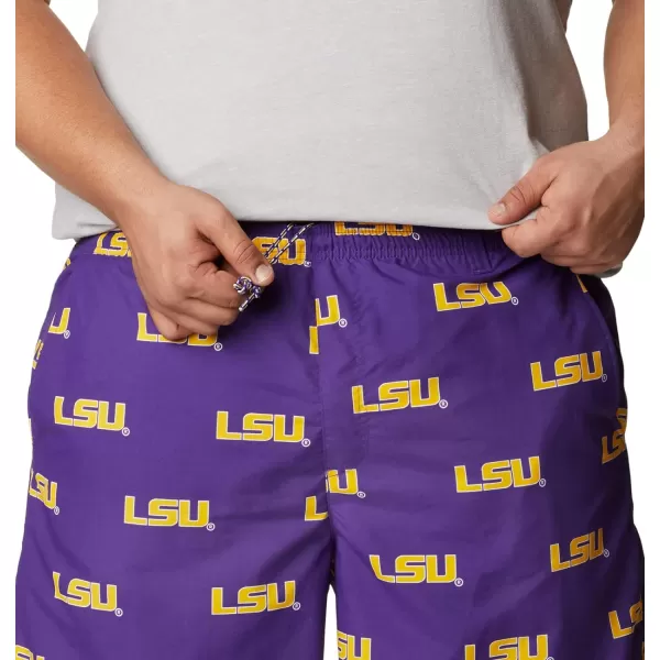 Columbia Mens CLG Backcast Ii Printed ShortLSU Tigers Lsu  Vivid Purple