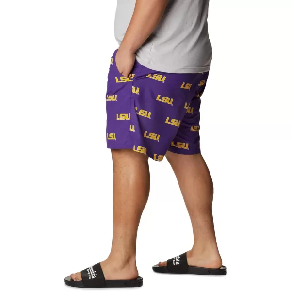 Columbia Mens CLG Backcast Ii Printed ShortLSU Tigers Lsu  Vivid Purple