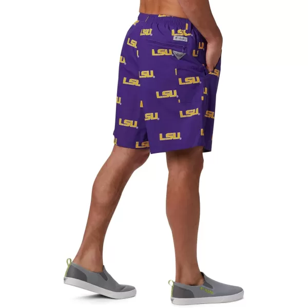 Columbia Mens CLG Backcast Ii Printed ShortLSU Tigers Lsu  Vivid Purple