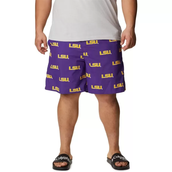 Columbia Mens CLG Backcast Ii Printed ShortLSU Tigers Lsu  Vivid Purple