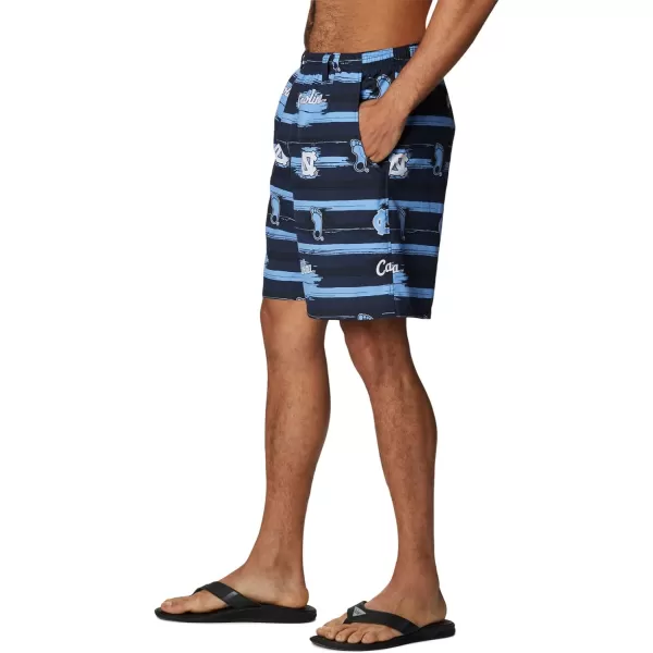 Columbia Mens CLG Backcast Ii Printed ShortNorth Carolina Tar Heels Nc  Coll Navy Paint Your Colors Print