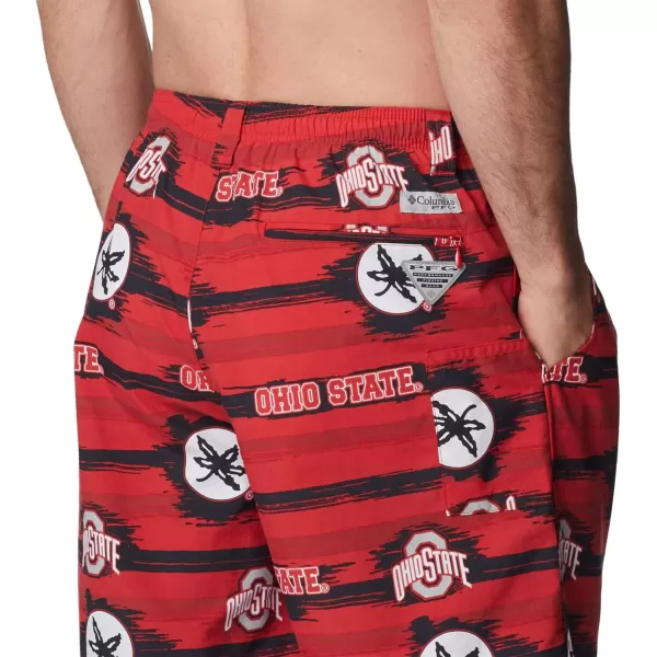 Columbia Mens CLG Backcast Ii Printed ShortOhio State Buckeyes Os  Intense Red Paint Your Colors Print