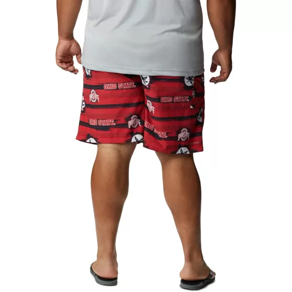 Columbia Mens CLG Backcast Ii Printed ShortOhio State Buckeyes Os  Intense Red Paint Your Colors Print