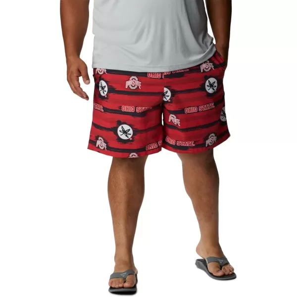 Columbia Mens CLG Backcast Ii Printed ShortOhio State Buckeyes Os  Intense Red Paint Your Colors Print