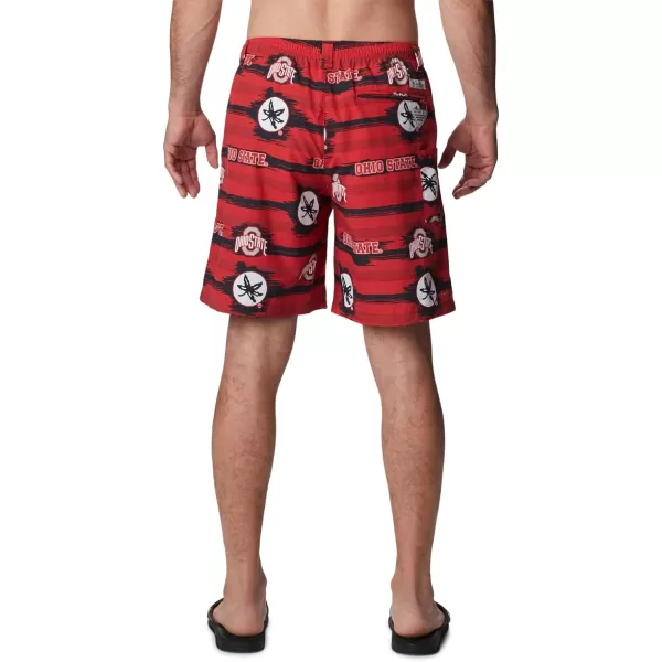 Columbia Mens CLG Backcast Ii Printed ShortOhio State Buckeyes Os  Intense Red Paint Your Colors Print