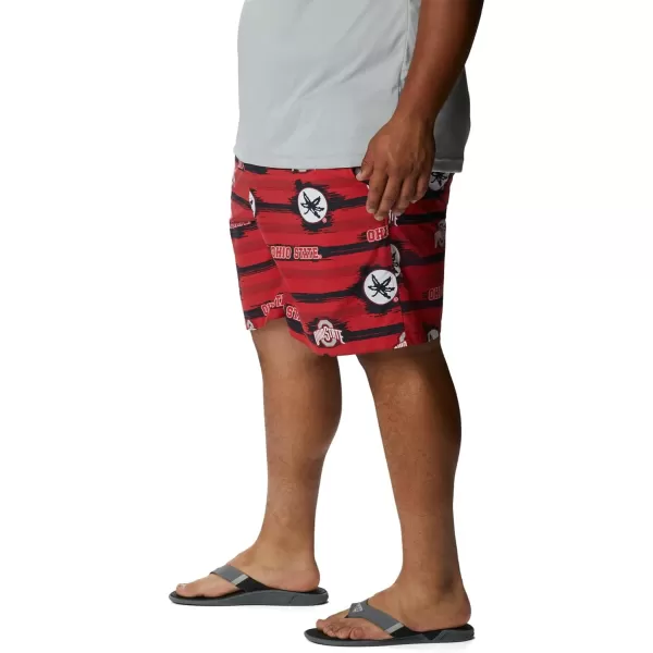 Columbia Mens CLG Backcast Ii Printed ShortOhio State Buckeyes Os  Intense Red Paint Your Colors Print