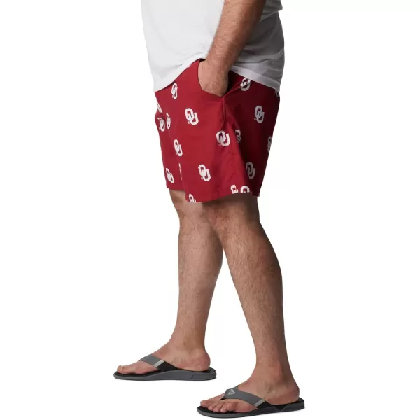 Columbia Mens CLG Backcast Ii Printed ShortOklahoma Sooners Ok  Red Velvet