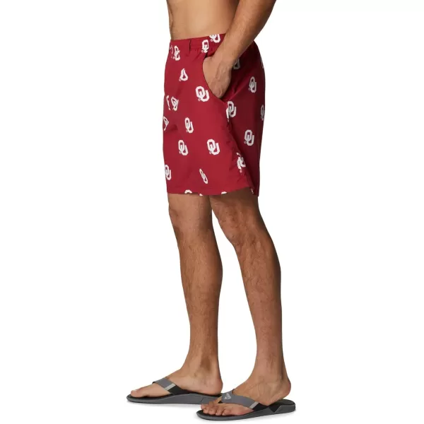 Columbia Mens CLG Backcast Ii Printed ShortOklahoma Sooners Ok  Red Velvet