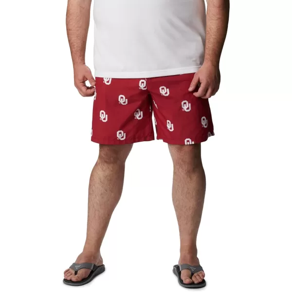 Columbia Mens CLG Backcast Ii Printed ShortOklahoma Sooners Ok  Red Velvet