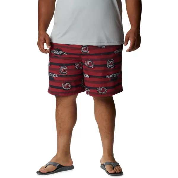 Columbia Mens CLG Backcast Ii Printed ShortSouth Carolina Fighting Gamecocks Sc  Beet Paint Your Colors Print