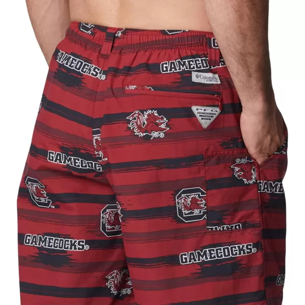 Columbia Mens CLG Backcast Ii Printed ShortSouth Carolina Fighting Gamecocks Sc  Beet Paint Your Colors Print