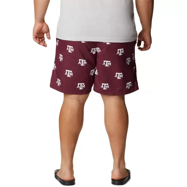 Columbia Mens CLG Backcast Ii Printed ShortTexas AampM Aggies Tam  Deep Maroon