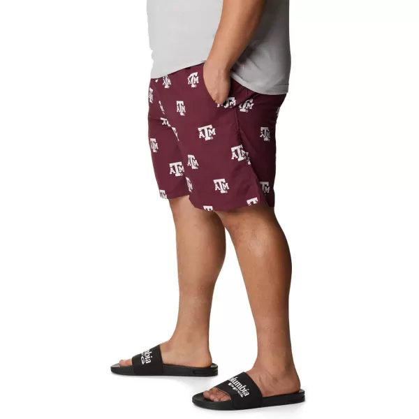 Columbia Mens CLG Backcast Ii Printed ShortTexas AampM Aggies Tam  Deep Maroon