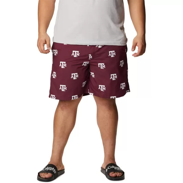 Columbia Mens CLG Backcast Ii Printed ShortTexas AampM Aggies Tam  Deep Maroon