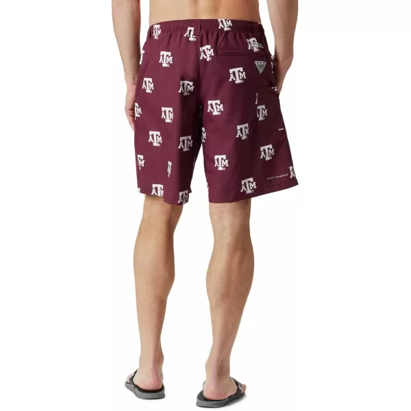 Columbia Mens CLG Backcast Ii Printed ShortTexas AampM Aggies Tam  Deep Maroon