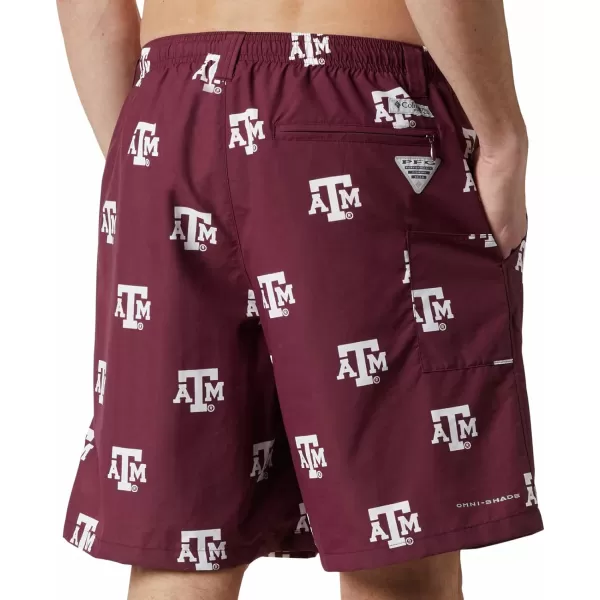 Columbia Mens CLG Backcast Ii Printed ShortTexas AampM Aggies Tam  Deep Maroon