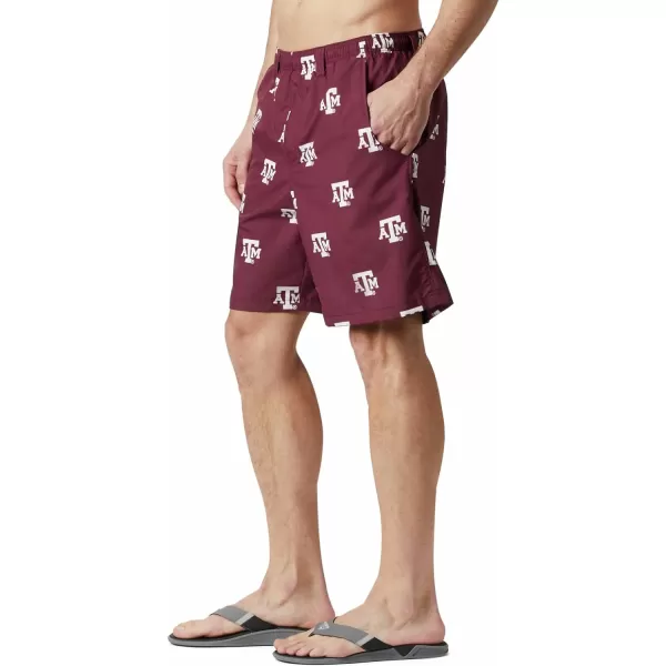 Columbia Mens CLG Backcast Ii Printed ShortTexas AampM Aggies Tam  Deep Maroon