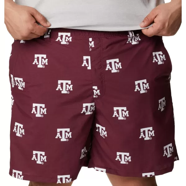 Columbia Mens CLG Backcast Ii Printed ShortTexas AampM Aggies Tam  Deep Maroon