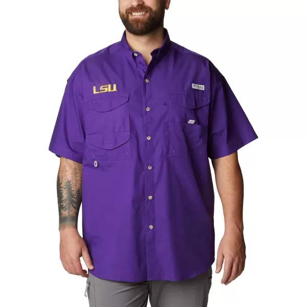 Columbia Mens CLG Bonehead Team Ss ShirtLsu  Vivid Purple