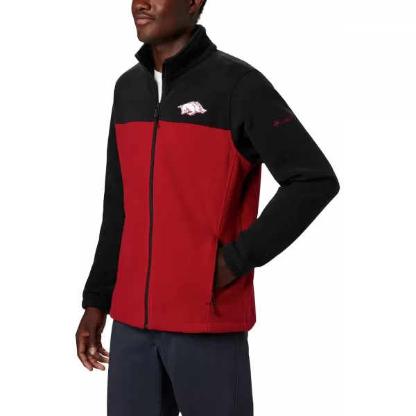 Columbia Mens CLG Flanker Iii Fleece JacketArkansas Razorbacks Ark  Black Red Velvet