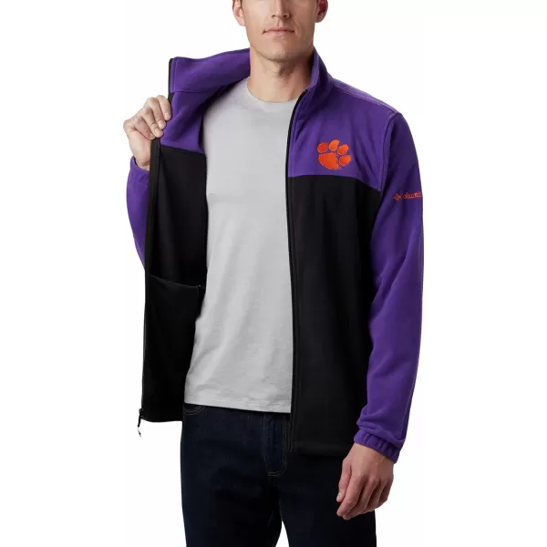 Columbia Mens CLG Flanker Iii Fleece JacketClemson Tigers Cle  Vivid Purple Black