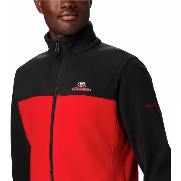 Columbia Mens CLG Flanker Iii Fleece JacketGeorgia Bulldogs Uga  Black Bright Red