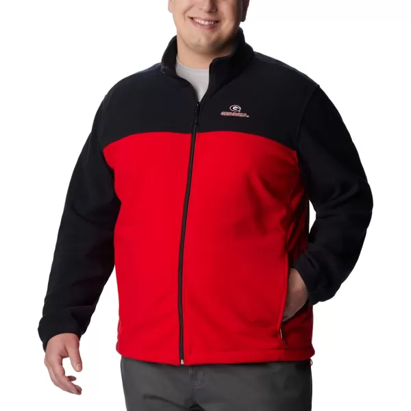 Columbia Mens CLG Flanker Iii Fleece JacketGeorgia Bulldogs Uga  Black Bright Red