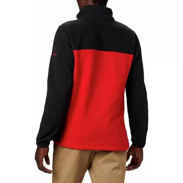 Columbia Mens CLG Flanker Iii Fleece JacketGeorgia Bulldogs Uga  Black Bright Red