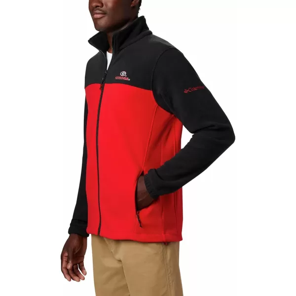 Columbia Mens CLG Flanker Iii Fleece JacketGeorgia Bulldogs Uga  Black Bright Red