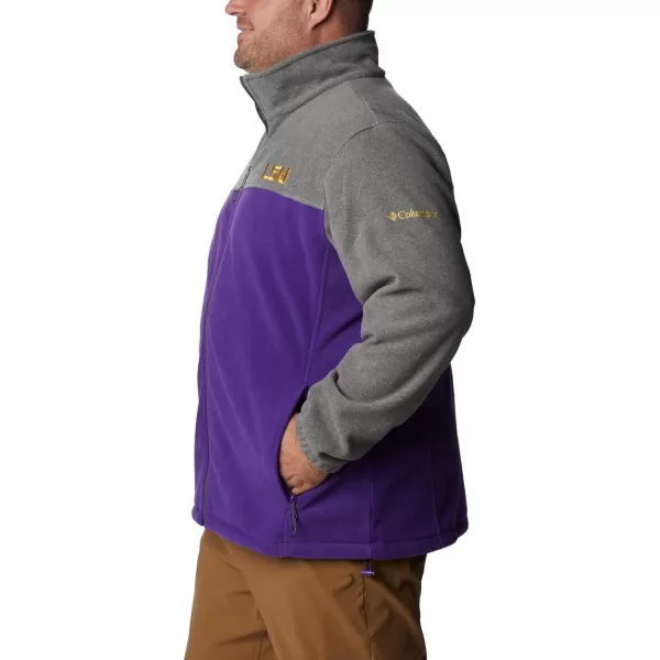 Columbia Mens CLG Flanker Iii Fleece JacketLSU Tigers Lsu  Charcoal Heather Vivid Purple