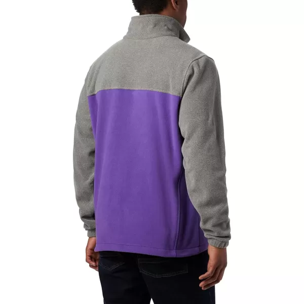 Columbia Mens CLG Flanker Iii Fleece JacketLSU Tigers Lsu  Charcoal Heather Vivid Purple