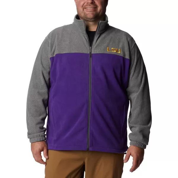 Columbia Mens CLG Flanker Iii Fleece JacketLSU Tigers Lsu  Charcoal Heather Vivid Purple