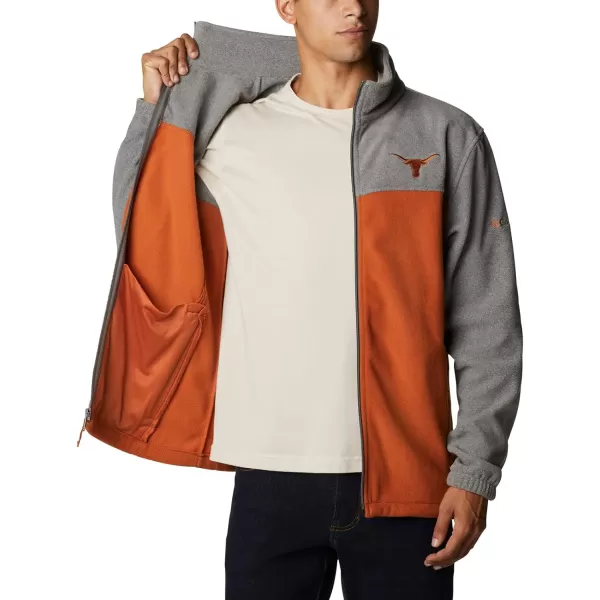 Columbia Mens CLG Flanker Iii Fleece JacketTexas Longhorns Tex  Charcoal Cedar