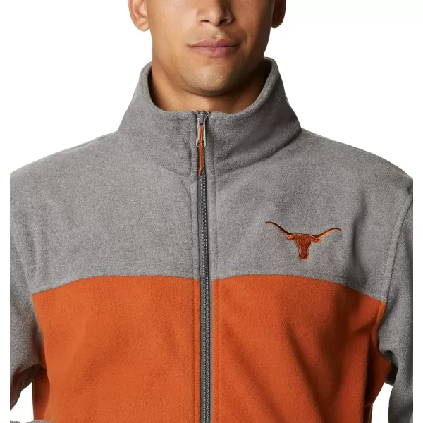 Columbia Mens CLG Flanker Iii Fleece JacketTexas Longhorns Tex  Charcoal Cedar