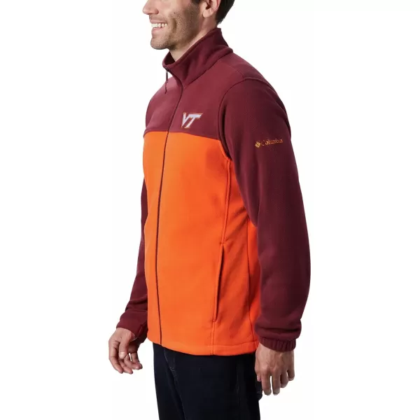 Columbia Mens CLG Flanker Iii Fleece JacketVirginia Tech Hokies Vt  Deep Maroon Tangy Orange