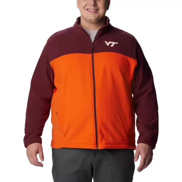 Columbia Mens CLG Flanker Iii Fleece JacketVirginia Tech Hokies Vt  Deep Maroon Tangy Orange