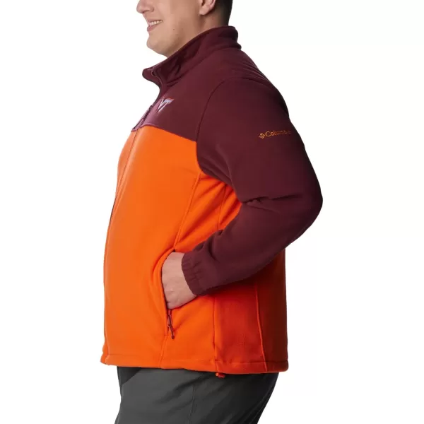 Columbia Mens CLG Flanker Iii Fleece JacketVirginia Tech Hokies Vt  Deep Maroon Tangy Orange