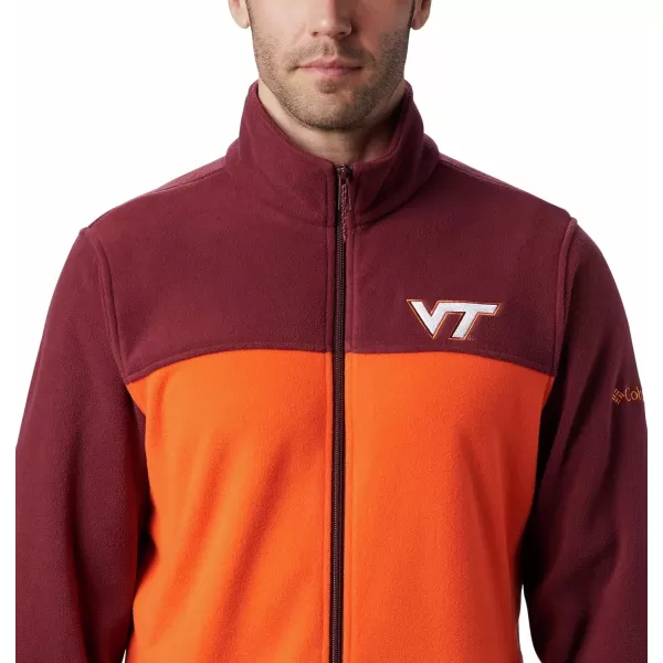 Columbia Mens CLG Flanker Iii Fleece JacketVirginia Tech Hokies Vt  Deep Maroon Tangy Orange