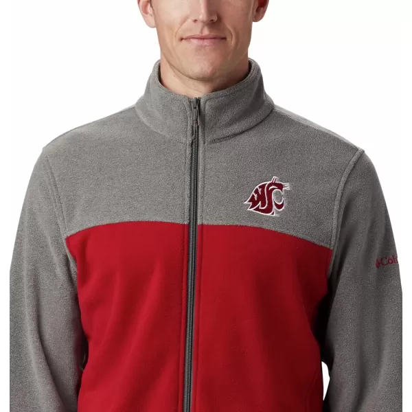 Columbia Mens CLG Flanker Iii Fleece JacketWashington State Cougars Waz  Charcoal Red Velvet