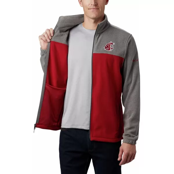 Columbia Mens CLG Flanker Iii Fleece JacketWashington State Cougars Waz  Charcoal Red Velvet