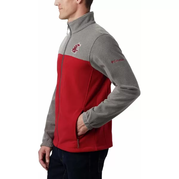 Columbia Mens CLG Flanker Iii Fleece JacketWashington State Cougars Waz  Charcoal Red Velvet