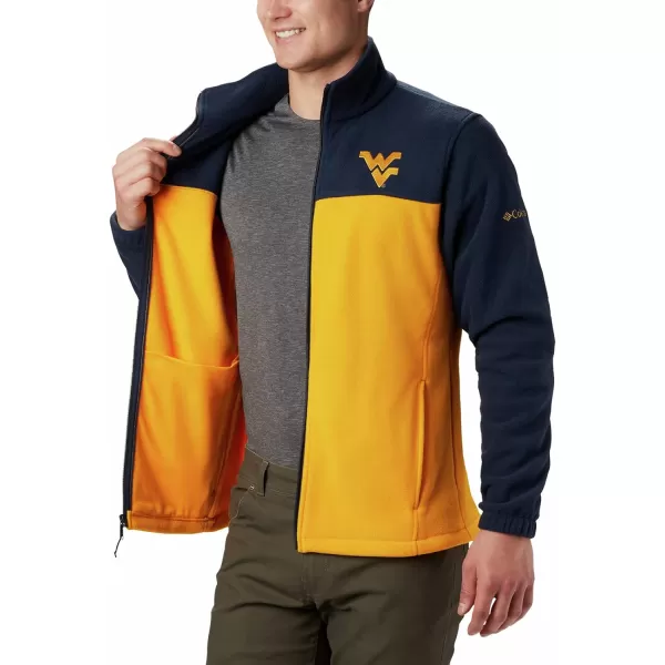 Columbia Mens CLG Flanker Iii Fleece JacketWest Virginia Mountaineers Wv  Collegiate Navy Mlb Gold