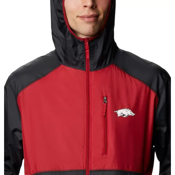 Columbia Mens CLG Flash Forward JacketArkansas Razorbacks Ark  Black Red Velvet