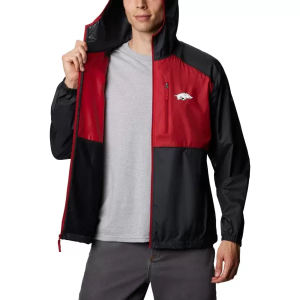 Columbia Mens CLG Flash Forward JacketArkansas Razorbacks Ark  Black Red Velvet