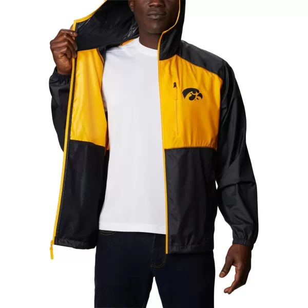 Columbia Mens CLG Flash Forward JacketIowa Hawkeyes Iw  BlackMlb Gold