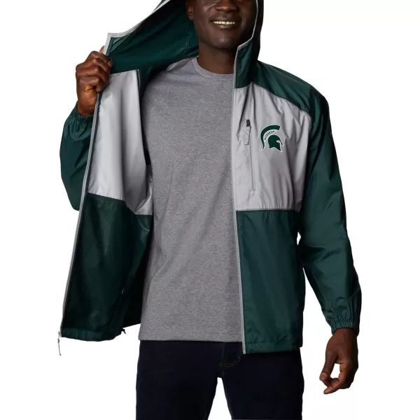 Columbia Mens CLG Flash Forward JacketMichigan State Spartans Ms  Spruce Columbia Grey