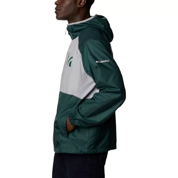 Columbia Mens CLG Flash Forward JacketMichigan State Spartans Ms  Spruce Columbia Grey